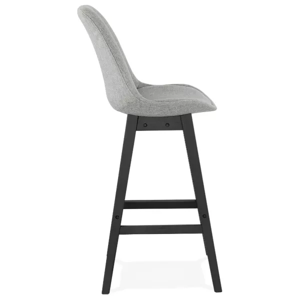 Tabouret de bar chaise de bar pieds noirs ILDA (gris clair)