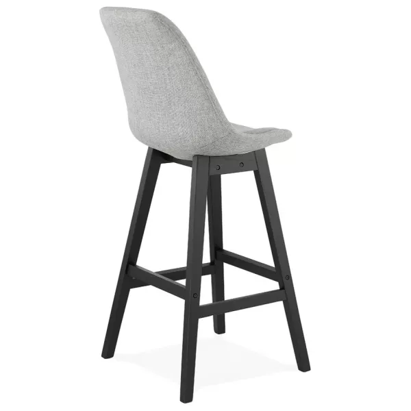 Tabouret de bar chaise de bar pieds noirs ILDA (gris clair)