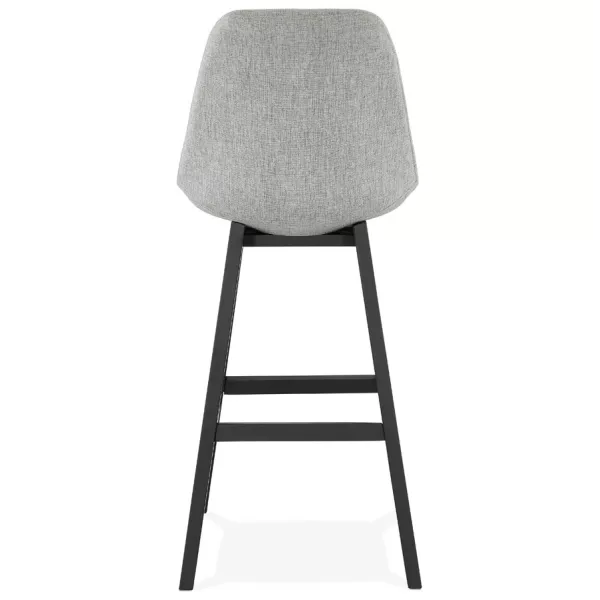 Tabouret de bar chaise de bar pieds noirs ILDA (gris clair)