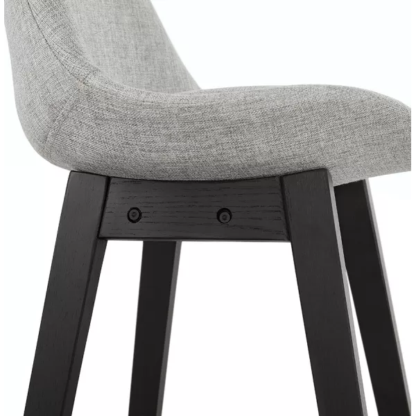 Tabouret de bar chaise de bar pieds noirs ILDA (gris clair)