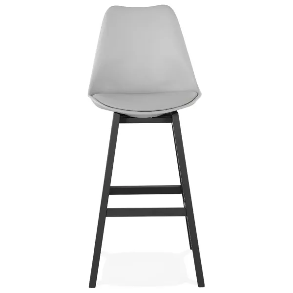 Tabouret de bar chaise de bar pieds noirs DYLAN (gris clair)