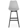 Tabouret de bar chaise de bar pieds noirs DYLAN (gris clair)