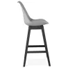 Tabouret de bar chaise de bar pieds noirs DYLAN (gris clair)