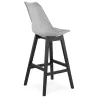 Tabouret de bar chaise de bar pieds noirs DYLAN (gris clair)