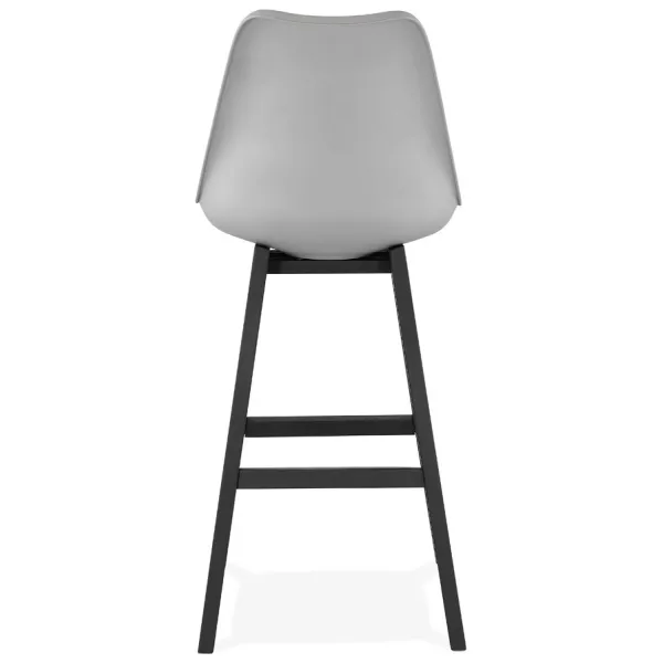 Tabouret de bar chaise de bar pieds noirs DYLAN (gris clair)