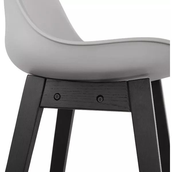 Tabouret de bar chaise de bar pieds noirs DYLAN (gris clair)