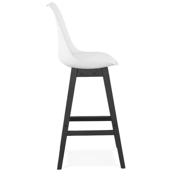 Tabouret de bar chaise de bar pieds noirs DYLAN (blanc)