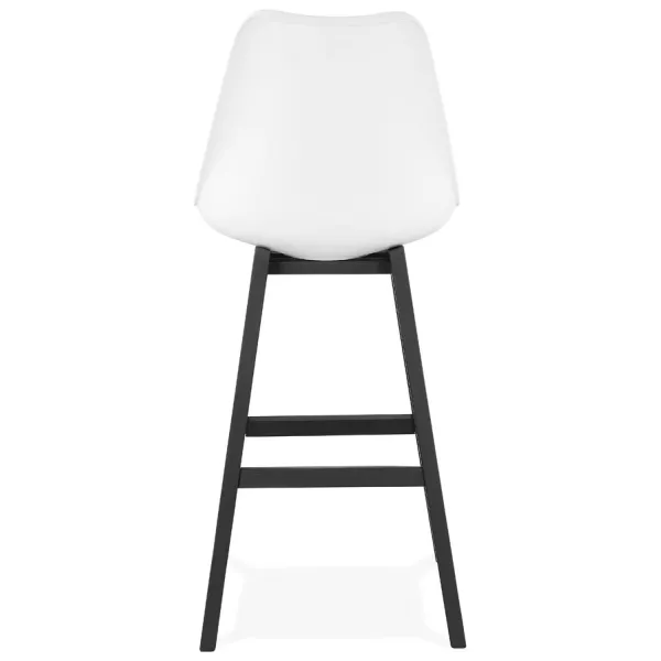 Tabouret de bar chaise de bar pieds noirs DYLAN (blanc)