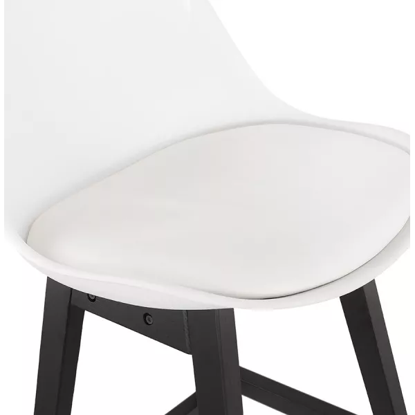 Tabouret de bar chaise de bar pieds noirs DYLAN (blanc)