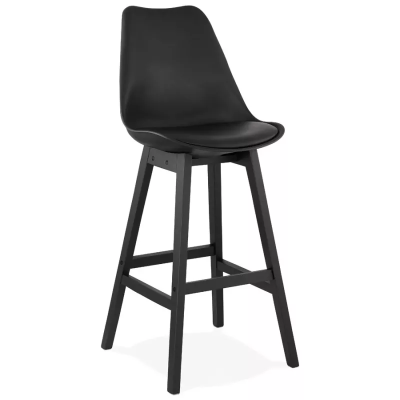 Tabouret de bar chaise de bar pieds noirs DYLAN (noir)