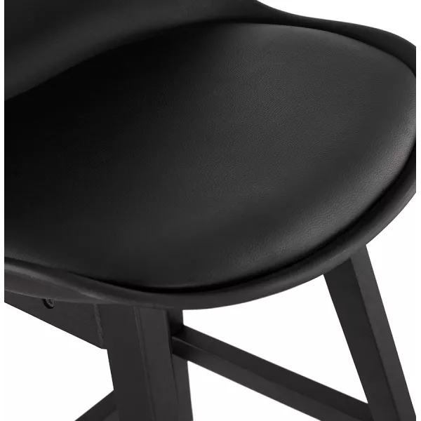 Tabouret de bar chaise de bar pieds noirs DYLAN (noir)