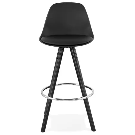 Tabouret de bar mi-hauteur design pieds noirs OCTAVE MINI (noir)