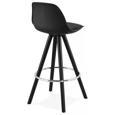 Tabouret de bar mi-hauteur design pieds noirs OCTAVE MINI (noir)