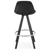 Tabouret de bar mi-hauteur design pieds noirs OCTAVE MINI (noir)