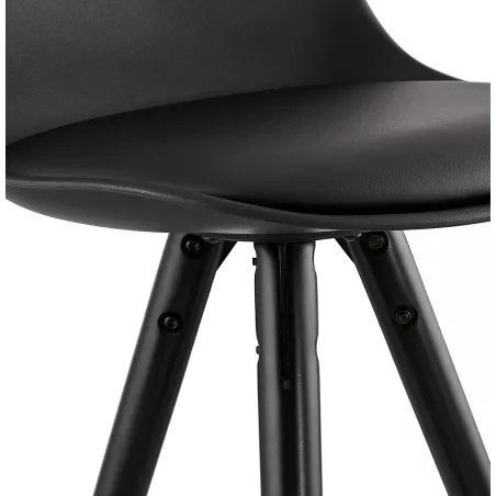 Tabouret de bar mi-hauteur design pieds noirs OCTAVE MINI (noir)