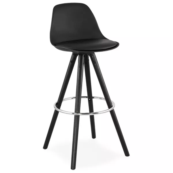 Tabouret de bar chaise de bar design pieds noirs OCTAVE (noir)