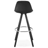 Tabouret de bar chaise de bar design pieds noirs OCTAVE (noir)