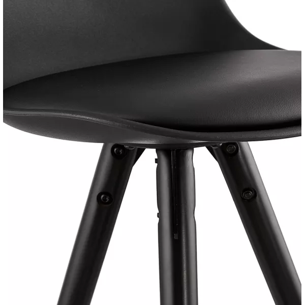 Tabouret de bar chaise de bar design pieds noirs OCTAVE (noir)