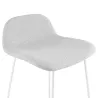 Tabouret de bar mi-hauteur en tissu pieds métal blanc CUTIE MINI (gris clair)