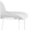 Tabouret de bar mi-hauteur en tissu pieds métal blanc CUTIE MINI (gris clair)