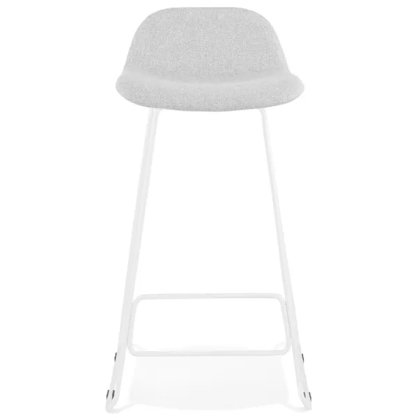 Tabouret de bar chaise de bar en tissu pieds métal blanc CUTIE (gris clair)