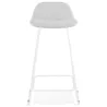 Tabouret de bar chaise de bar en tissu pieds métal blanc CUTIE (gris clair)