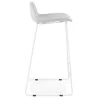 Tabouret de bar chaise de bar en tissu pieds métal blanc CUTIE (gris clair)