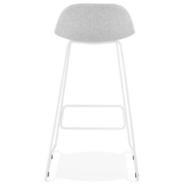 Tabouret de bar chaise de bar en tissu pieds métal blanc CUTIE (gris clair)