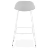 Tabouret de bar chaise de bar en tissu pieds métal blanc CUTIE (gris clair)