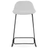 Tabouret de bar mi-hauteur industriel en tissu pieds métal noir CUTIE MINI (gris clair)