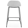 Tabouret de bar mi-hauteur industriel en tissu pieds métal noir CUTIE MINI (gris clair)