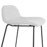 Tabouret de bar mi-hauteur industriel en tissu pieds métal noir CUTIE MINI (gris clair)