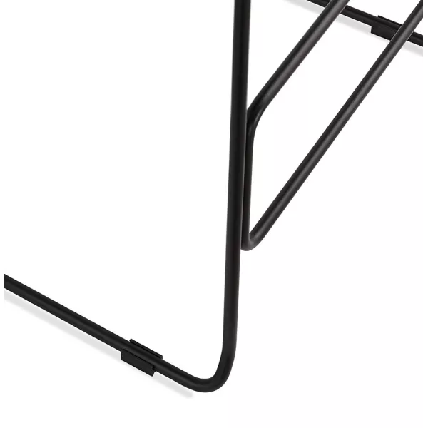 Tabouret de bar mi-hauteur industriel en tissu pieds métal noir CUTIE MINI (gris clair)