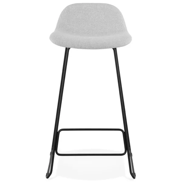 Tabouret de bar chaise de bar industriel en tissu pieds métal noir CUTIE (gris clair)