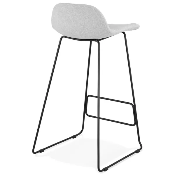 Tabouret de bar chaise de bar industriel en tissu pieds métal noir CUTIE (gris clair)