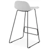 Tabouret de bar chaise de bar industriel en tissu pieds métal noir CUTIE (gris clair)