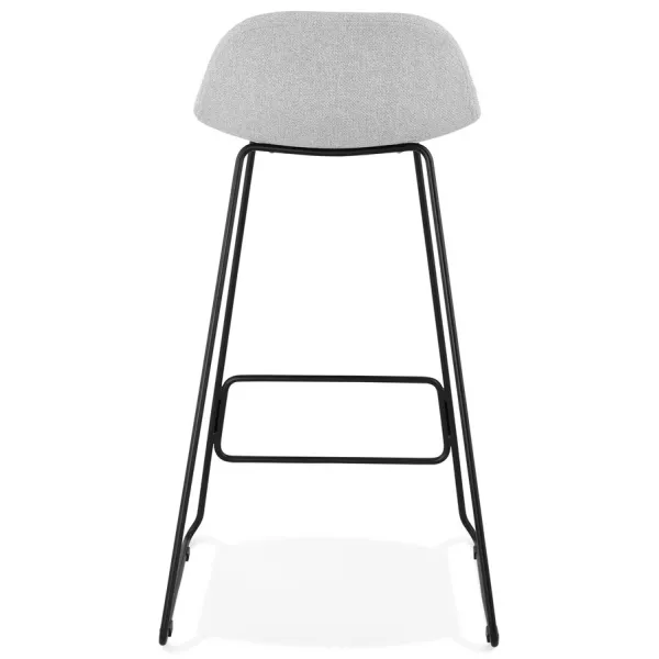 Tabouret de bar chaise de bar industriel en tissu pieds métal noir CUTIE (gris clair)