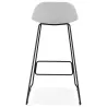 Tabouret de bar chaise de bar industriel en tissu pieds métal noir CUTIE (gris clair)