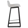 Tabouret de bar mi-hauteur industriel en tissu pieds bois noir MELODY MINI (gris clair)