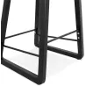 Tabouret de bar mi-hauteur industriel en tissu pieds bois noir MELODY MINI (gris clair)