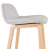 Tabouret de bar mi-hauteur scandinave en tissu pieds couleur naturelle MELODY MINI (gris clair)