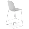 Tabouret de bar mi-hauteur scandinave empilable en tissu pieds métal chromé LOKUMA MINI (gris clair)