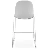 Tabouret de bar mi-hauteur scandinave empilable en tissu pieds métal chromé LOKUMA MINI (gris clair)