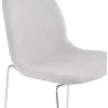 Tabouret de bar mi-hauteur scandinave empilable en tissu pieds métal chromé LOKUMA MINI (gris clair)