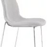 Tabouret de bar mi-hauteur scandinave empilable en tissu pieds métal chromé LOKUMA MINI (gris clair)