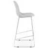 Tabouret de bar chaise de bar scandinave empilable en tissu pieds métal chromé LOKUMA (gris clair)