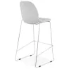 Tabouret de bar chaise de bar scandinave empilable en tissu pieds métal chromé LOKUMA (gris clair)