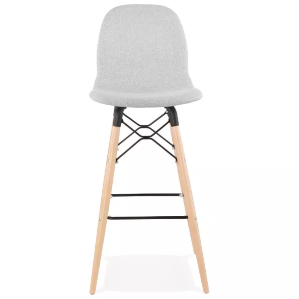 Tabouret de bar design scandinave en tissu PAOLO (gris clair)