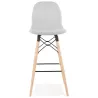 Tabouret de bar design scandinave en tissu PAOLO (gris clair)