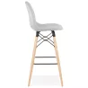 Tabouret de bar design scandinave en tissu PAOLO (gris clair)